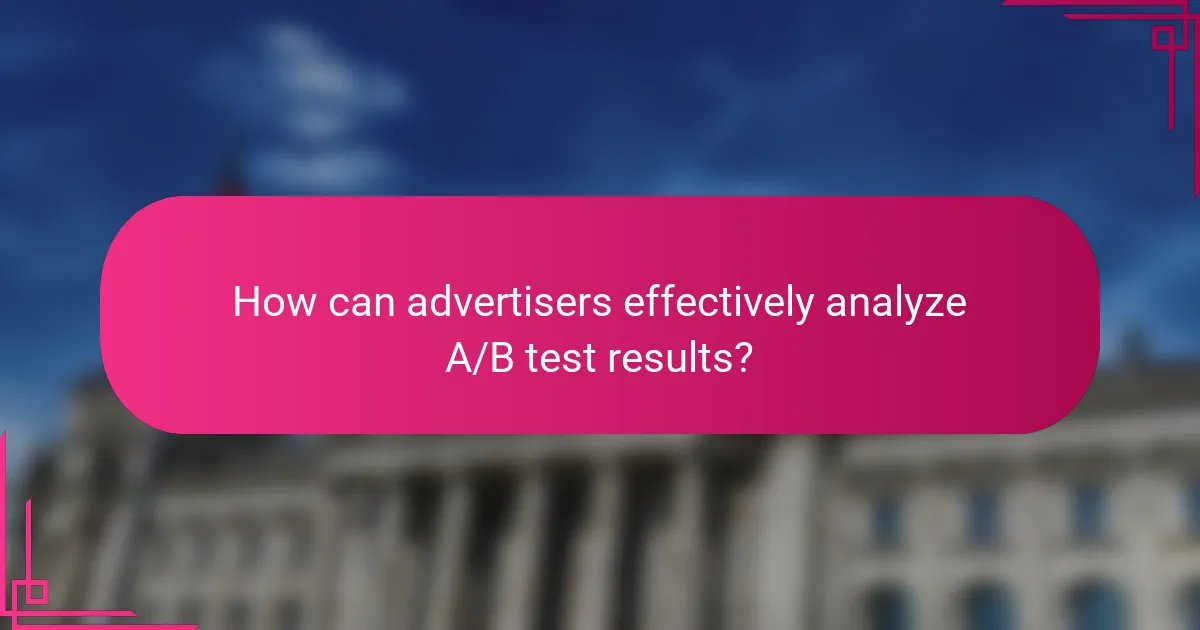 How can advertisers effectively analyze A/B test results?