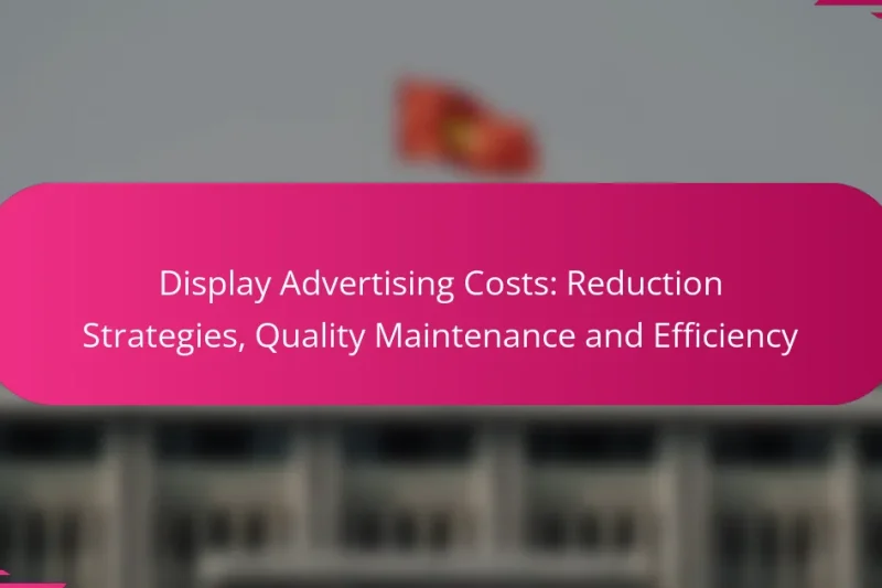 Display Advertising Costs: Reduction Strategies, Quality Maintenance and Efficiency