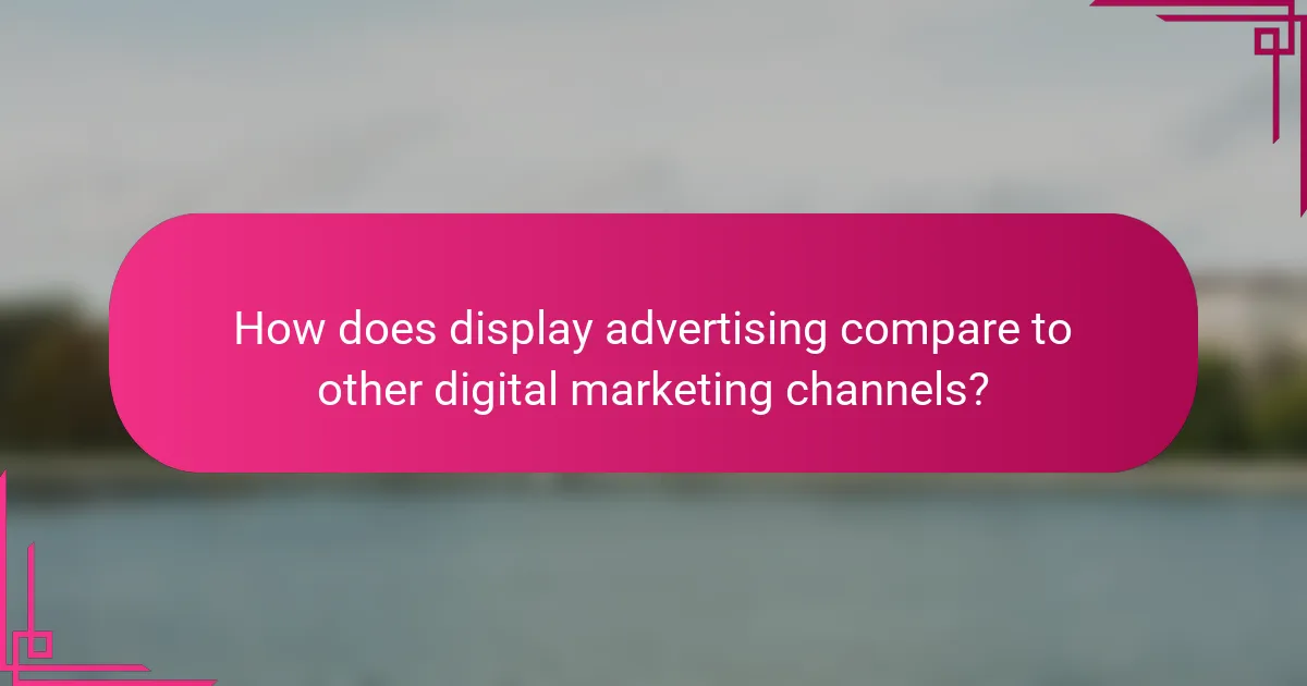 How does display advertising compare to other digital marketing channels?