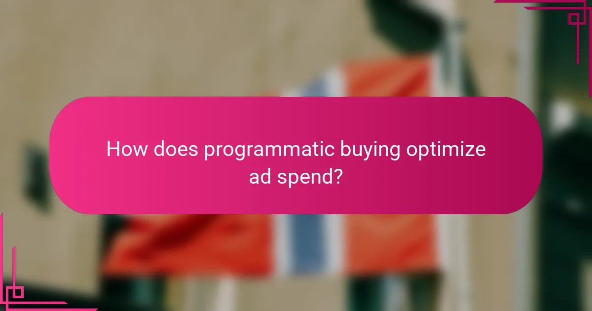 How does programmatic buying optimize ad spend?