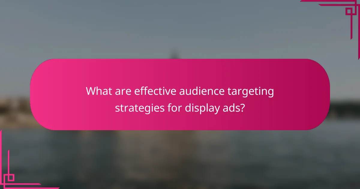 What are effective audience targeting strategies for display ads?