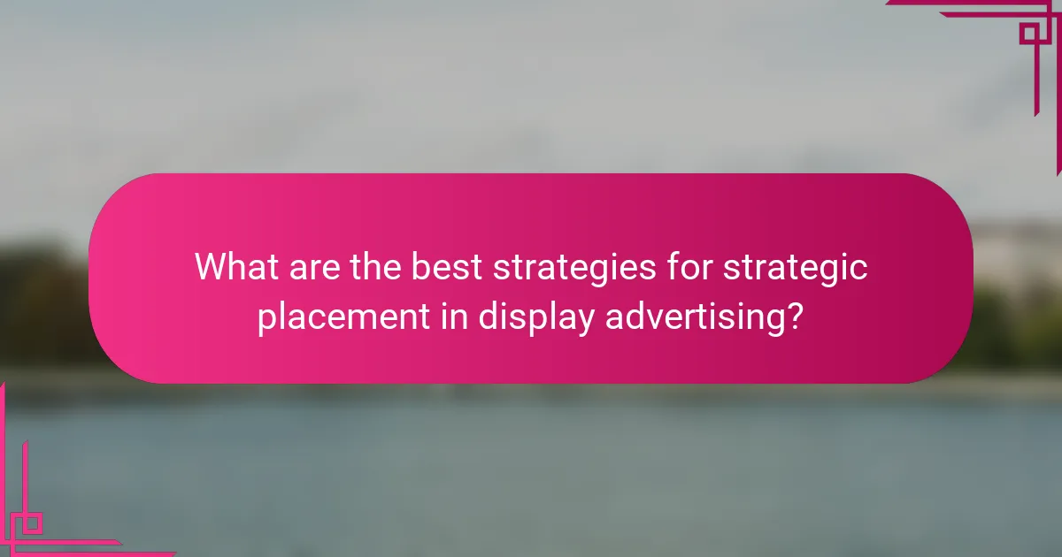 What are the best strategies for strategic placement in display advertising?
