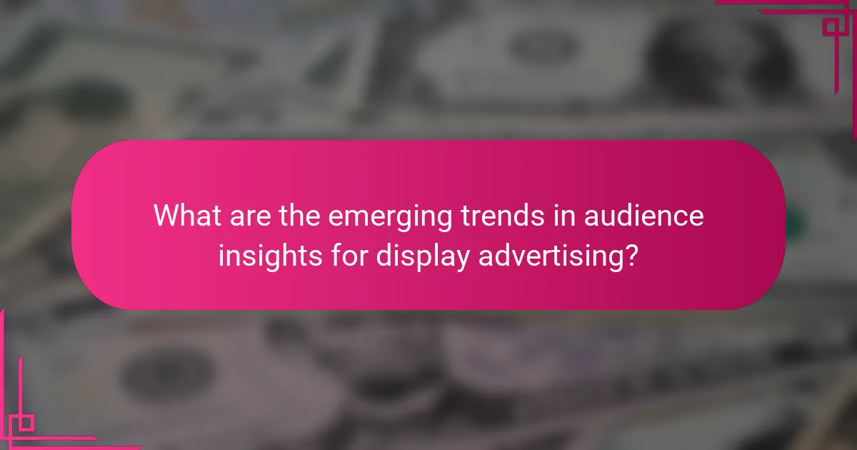 What are the emerging trends in audience insights for display advertising?