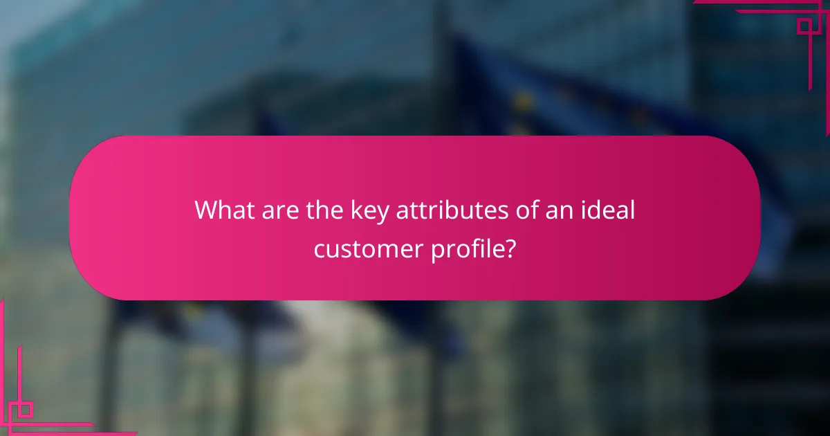 What are the key attributes of an ideal customer profile?