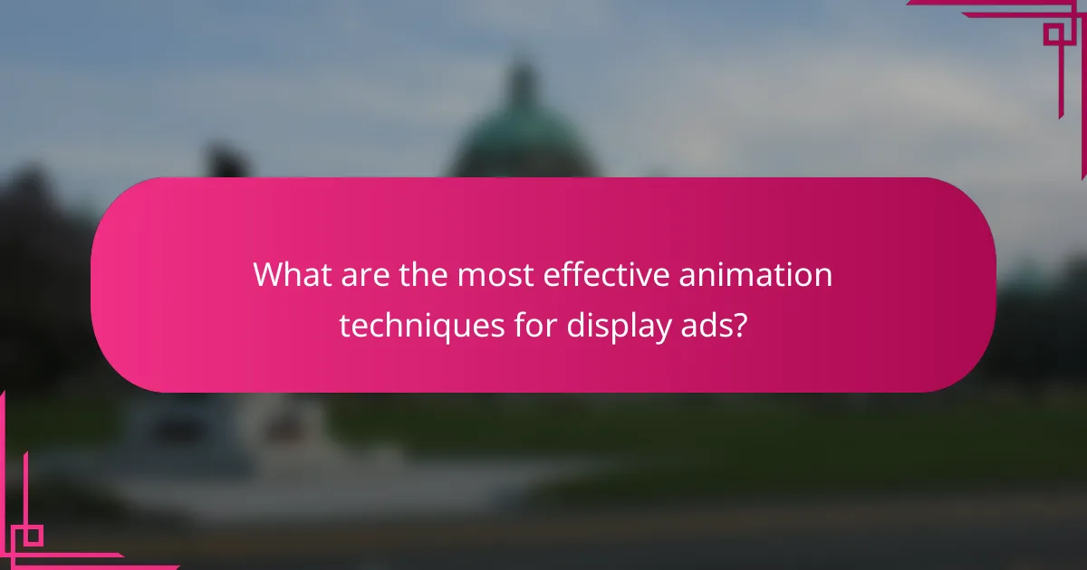 What are the most effective animation techniques for display ads?