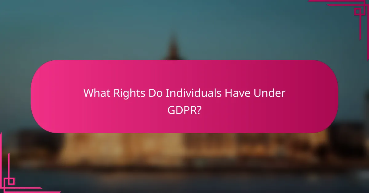 What Rights Do Individuals Have Under GDPR?