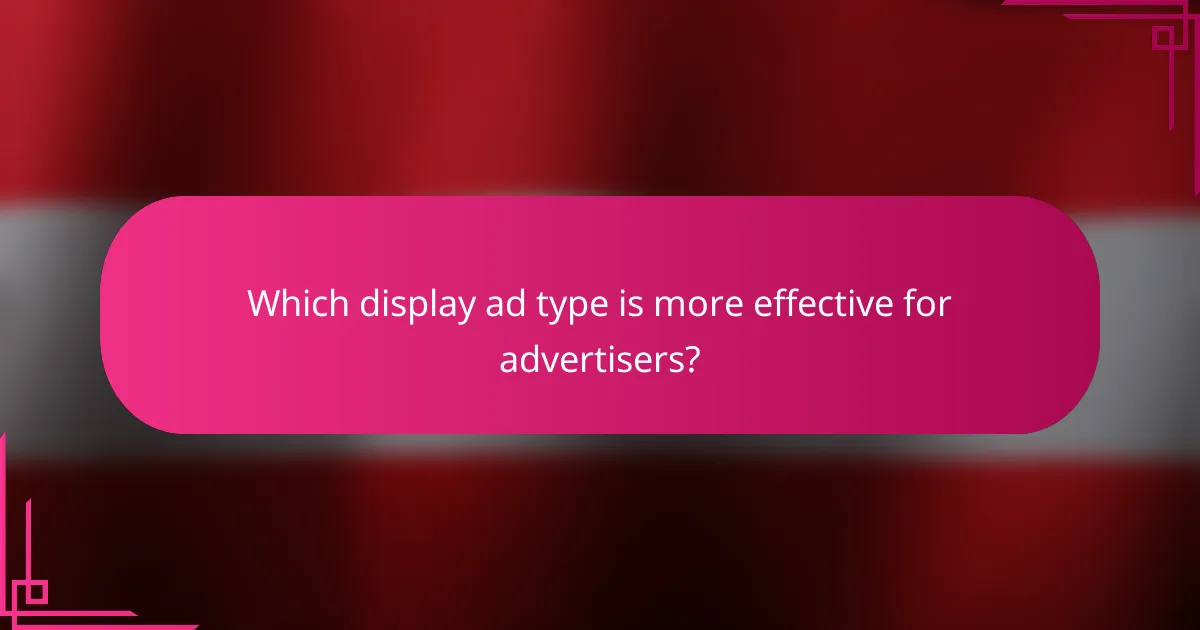 Which display ad type is more effective for advertisers?